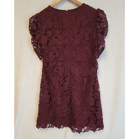 Donna Morgan Burgundy Lace Dress Wedding Guest Church Mother of the Bride Size 4 - Picture 2 of 10